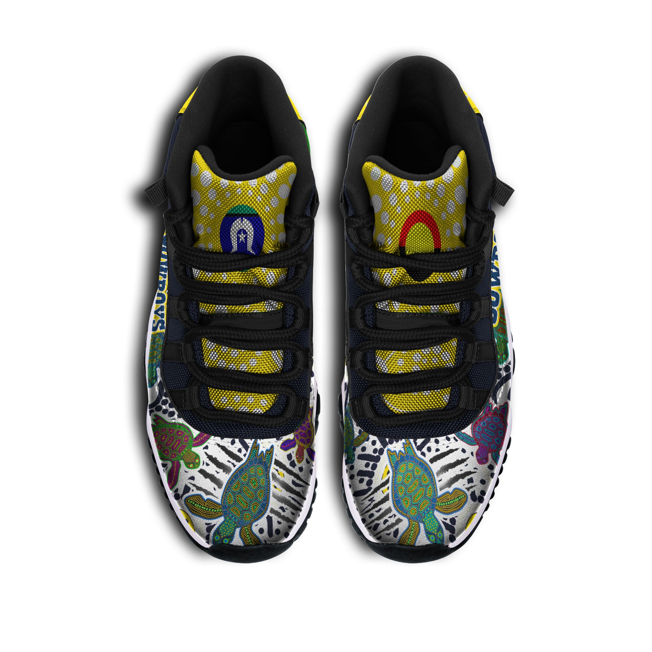 cowboys-rugby-high-top-basketball-shoes-j11-custom-indigenous-queensland-super-cows-with-sea-turtle-scratch-style-sneakers-j11