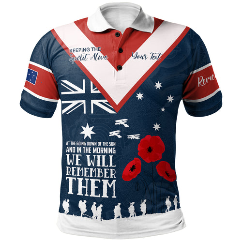 australia-sydney-anzac-custom-polo-shirt-blue-keeping-the-spirit-alive-polo-shirt