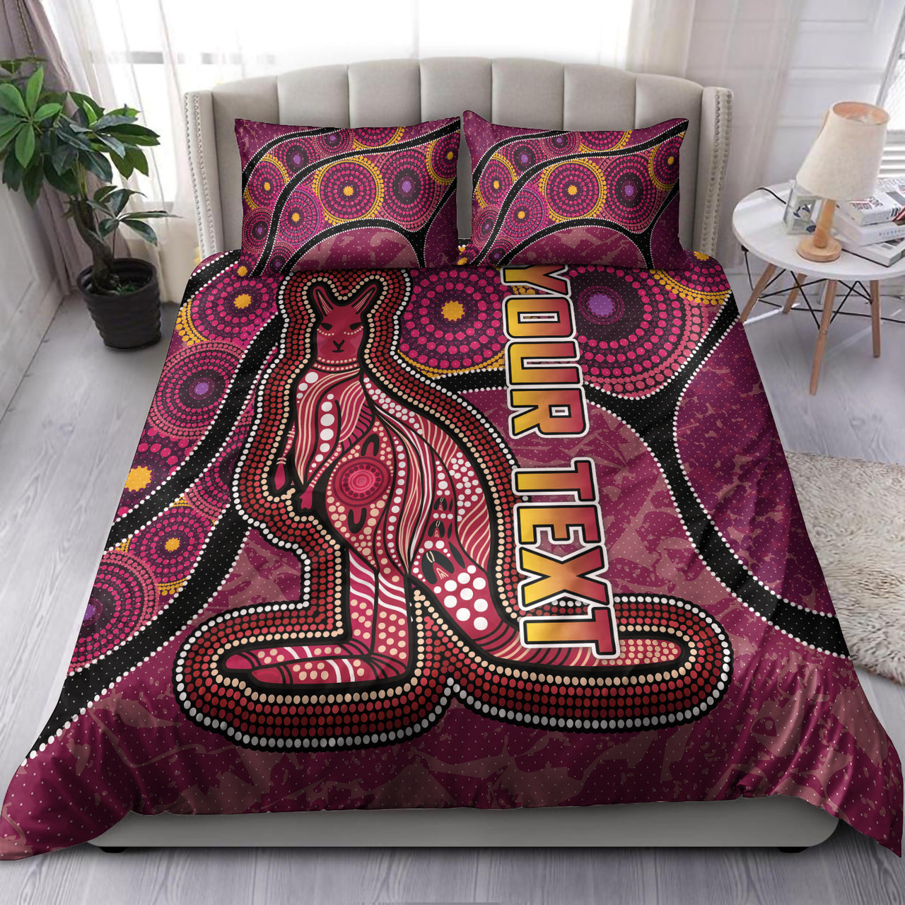maroons-rugby-bedding-set-custom-maroons-kangaroo-bedding-set