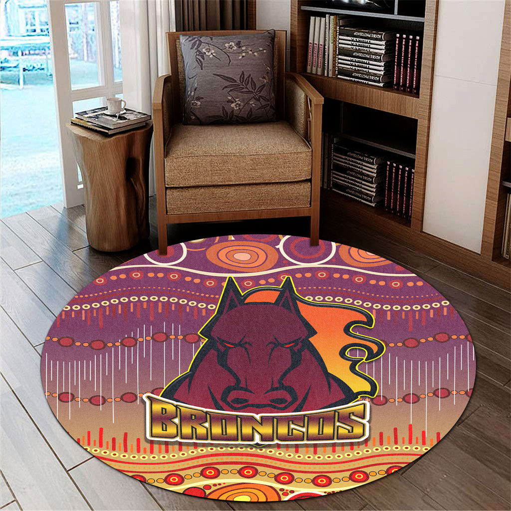 broncos-rugby-round-rug-horse-aboriginal-patterns-round-rug