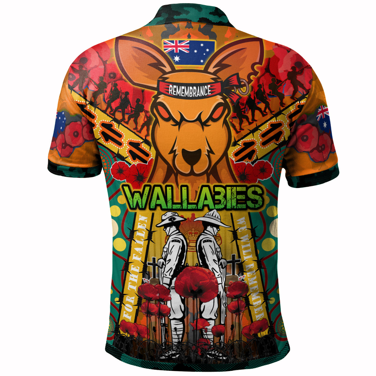 wallabies-rugby-anzac-day-custom-watercolour-polo-shirt-remembrance-lest-we-forget-with-poppy-flower