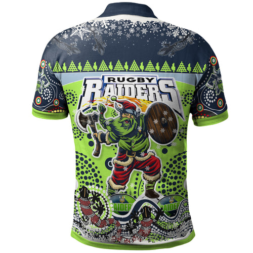 raiders-rugby-christmas-polo-shirt-custom-merry-viking-raiders-christmas-indigenous-polo-shirt