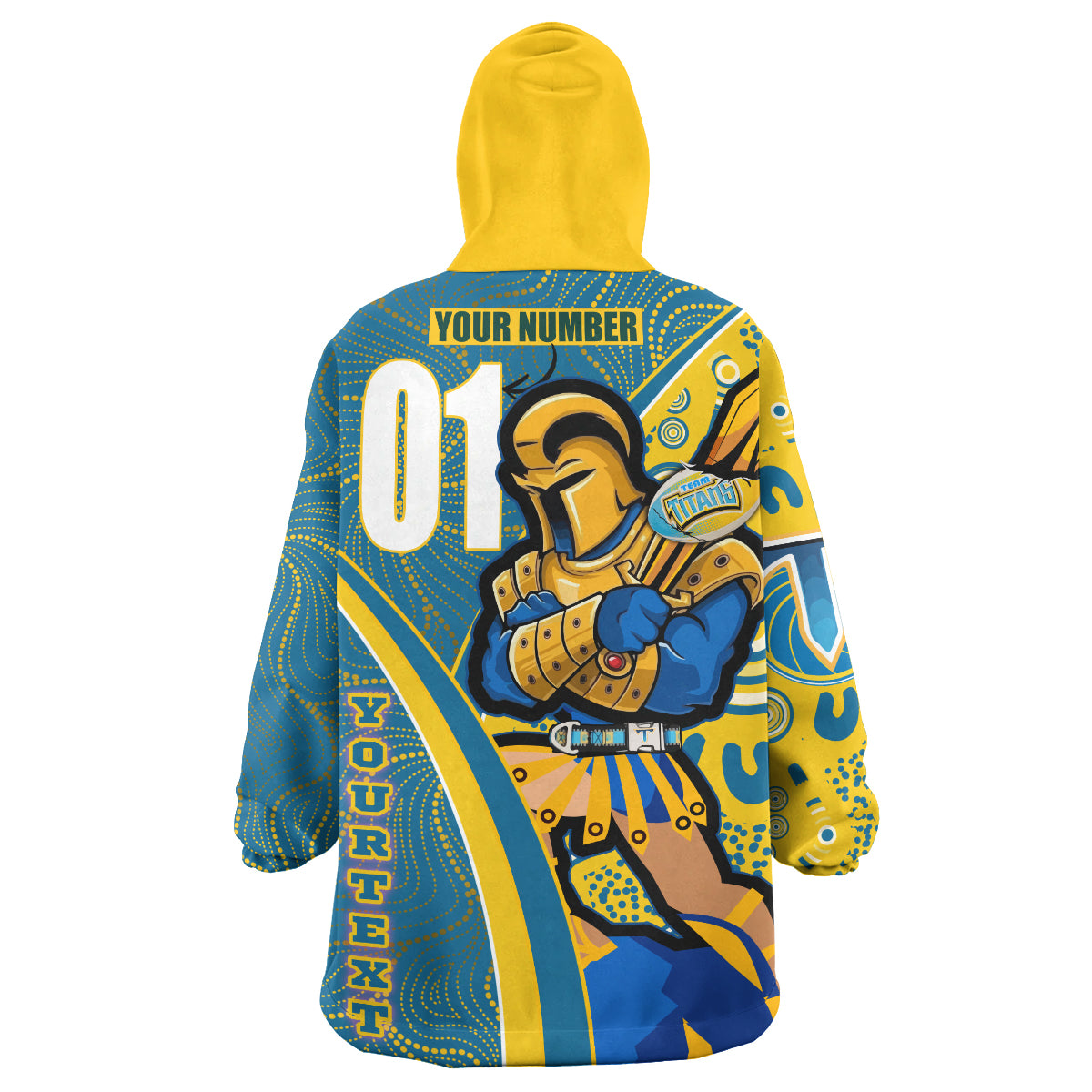 titans-rugby-snug-hoodie-custom-gold-coast-titans-pride-mascot-with-aboriginal-culture-player-and-number-oodie-blanket