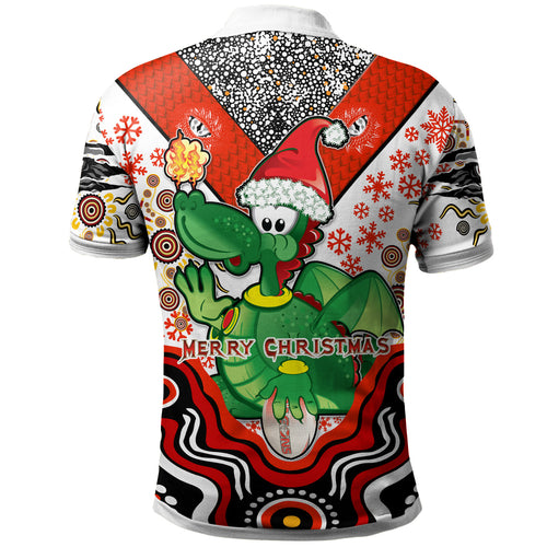 st-george-rugby-christmas-polo-shirt-custom-christmas-green-dragons-indigenous-polo-shirt
