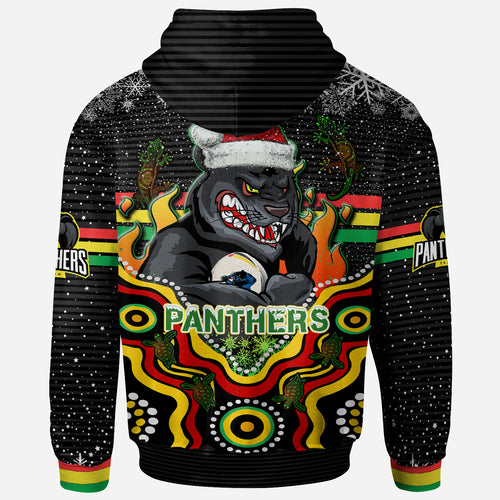 panthers-rugby-christmas-hoodie-custom-christmas-indigenous-penrith-panthers-personalised-name-and-number-hoodie