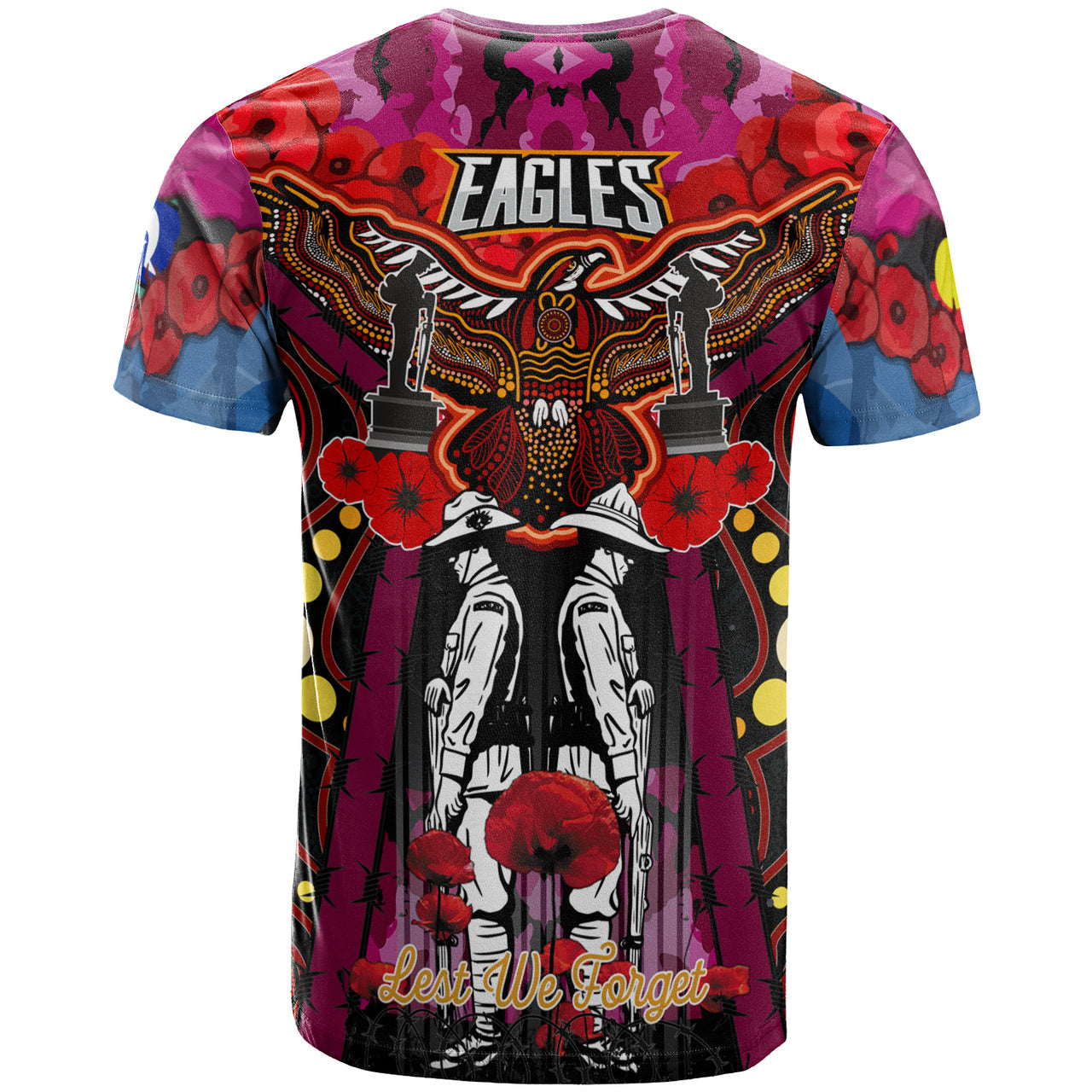 eagles-aboriginal-rugby-anzac-day-custom-t-shirt-remembrance-sea-eagles-with-poppy-flower-watercolour-style