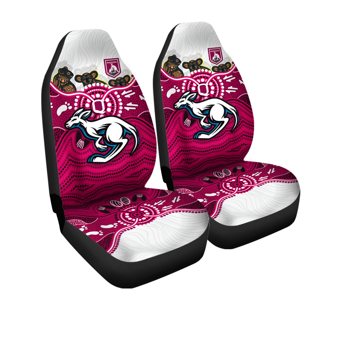 maroons-rugby-aboriginal-custom-car-seat-cover-the-cane-toads-with-indigenous-koala