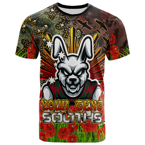 rabbitohs-rugby-t-shirt-anzac-souths-with-remembrance-poppy-and-indigenous-patterns-t-shirt