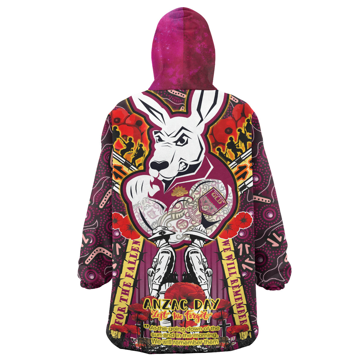 maroons-rugby-anzac-custom-watercolour-snug-hoodie-remembrance-maroons-kangaroo-with-poppy-flower-oodie-blanket