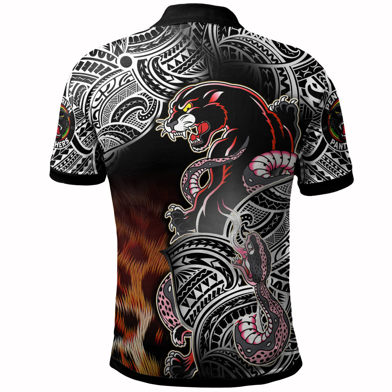 panthers-rugby-polynesian-polo-shirt-custom-wild-black-penrith-panthers