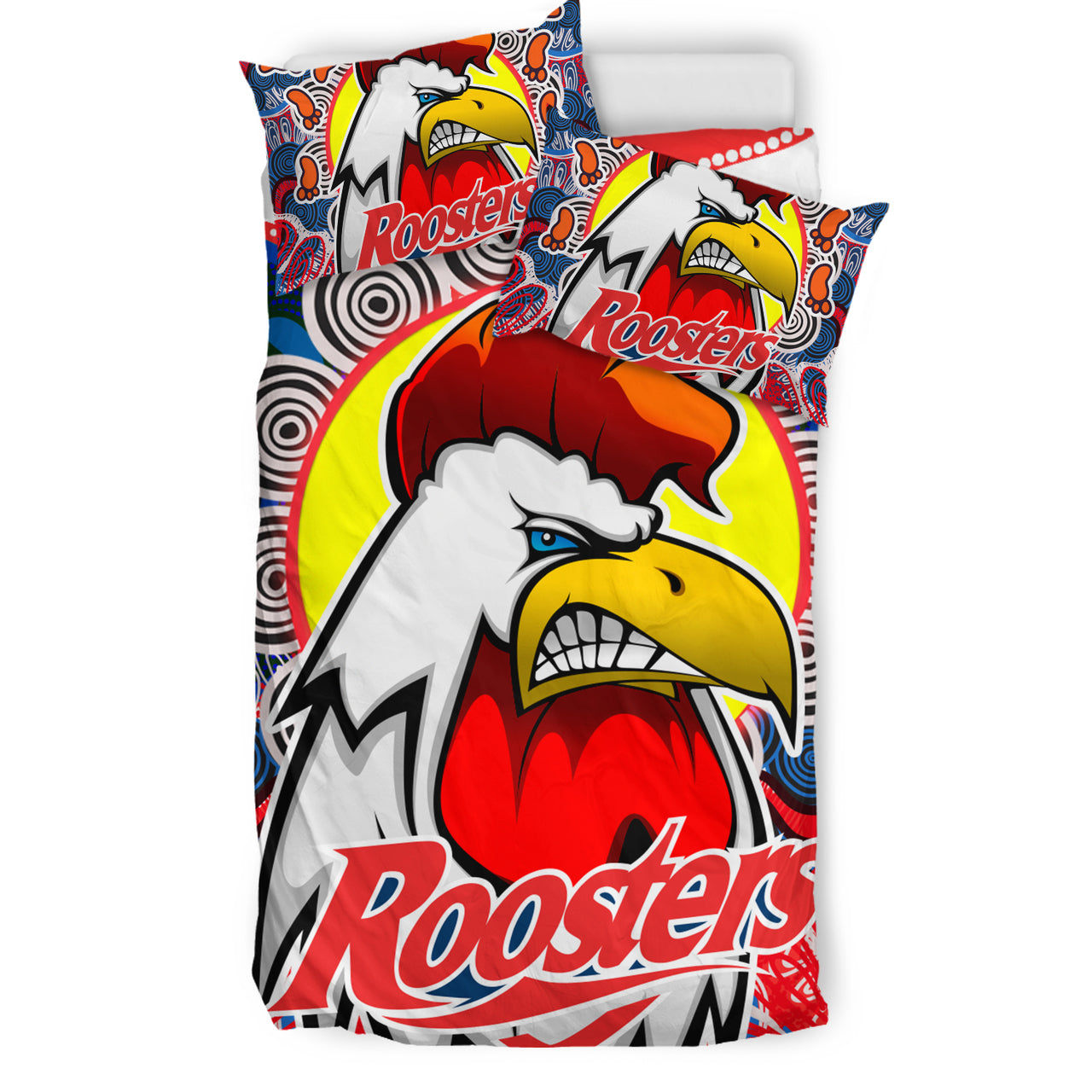 roosters-indigenous-rugby-custom-bedding-set-protection-under-the-sun