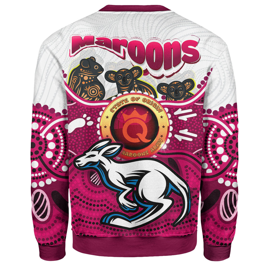 maroons-rugby-aboriginal-sweatshirt-custom-queensland-maroons-kangaroo-with-indigenous-koala-sweatshirt