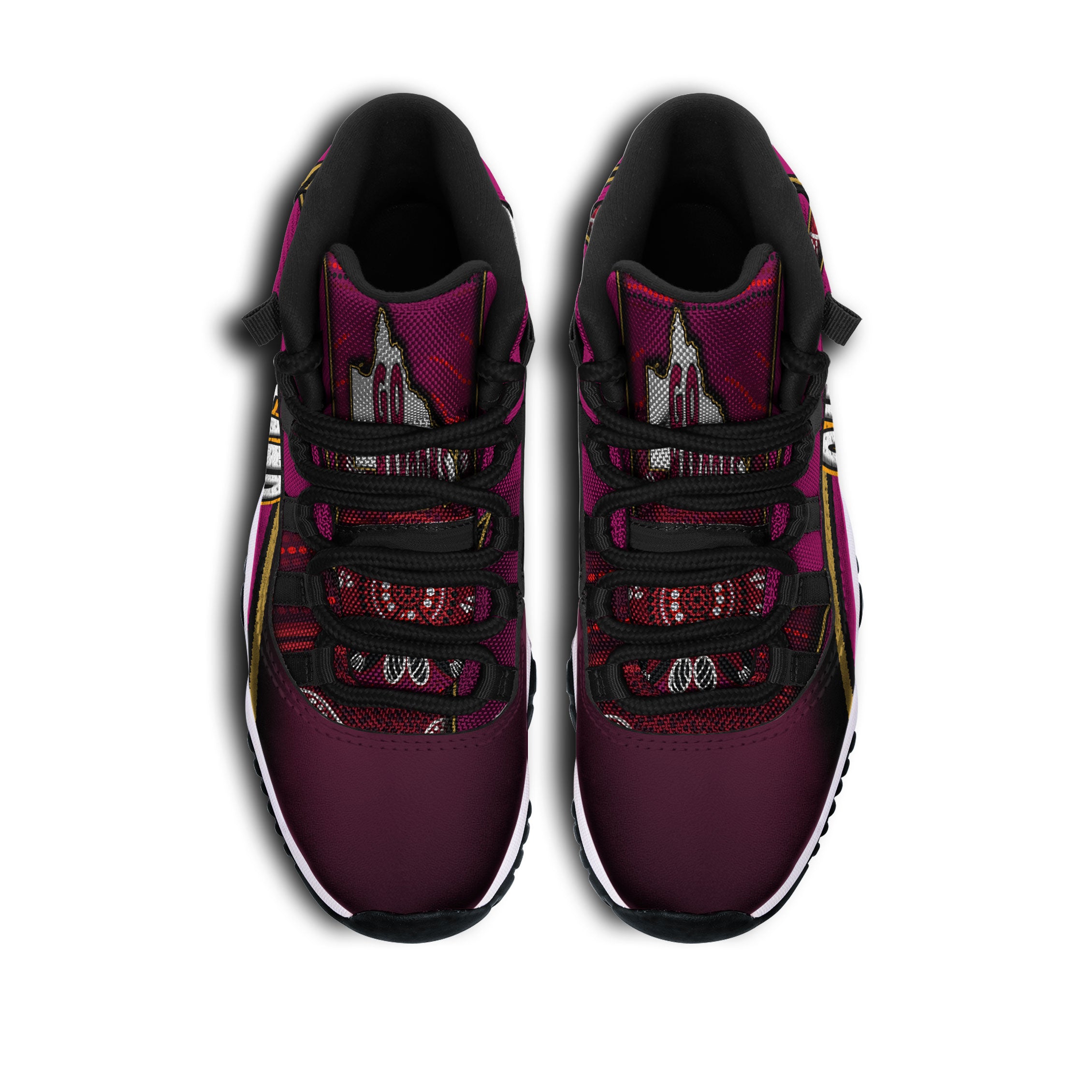 queensland-rugby-league-team-high-top-basketball-shoes-j11-queensland-maroons-mascot-aboriginal-art-state-of-origin-sneakers-j11