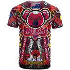 reds-rugby-anzac-aboriginal-custom-watercolour-t-shirt-remembrance-queensland-reds-with-koala-and-poppy-flower