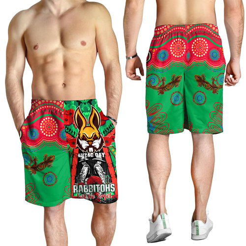 rabbitohs-rugby-aboriginal-anzac-day-custom-watercolour-men-short-remembrance-indigenous-rabbitohs-with-poppy-flower