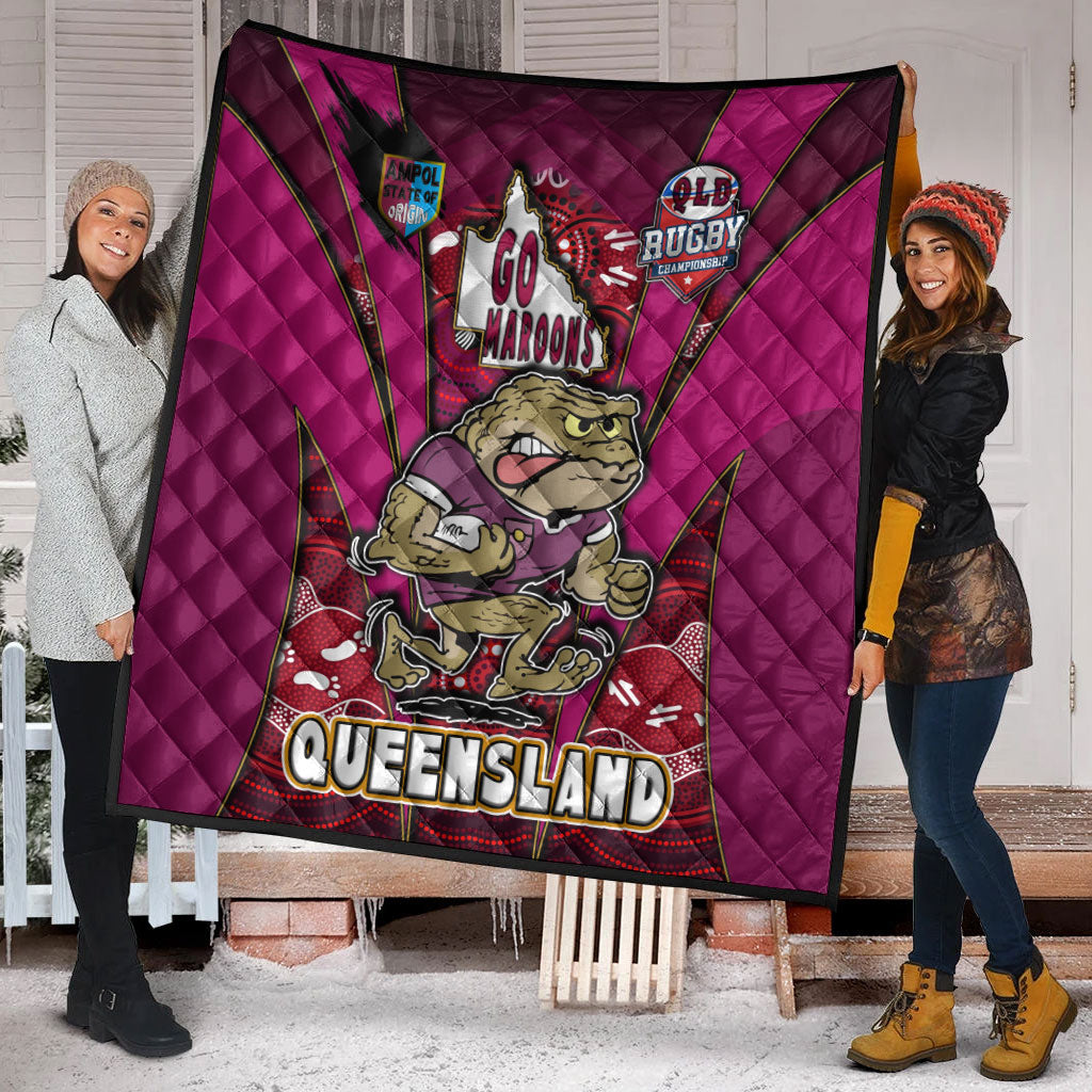 queensland-rugby-league-team-quilt-queensland-maroons-mascot-with-aboriginal-art-state-of-origin-quilt