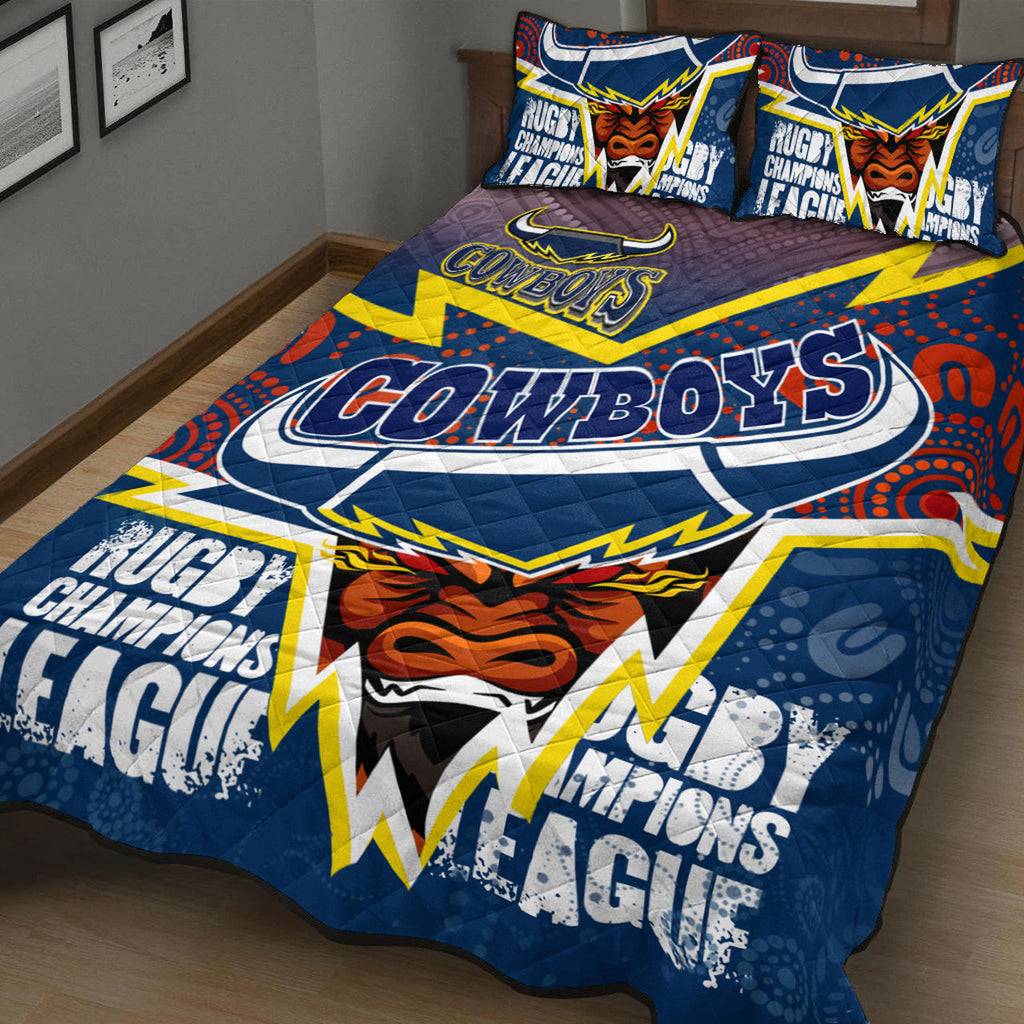 cowboys-aboriginal-rugby-custom-quilt-bed-set-super-queensland-cowboys
