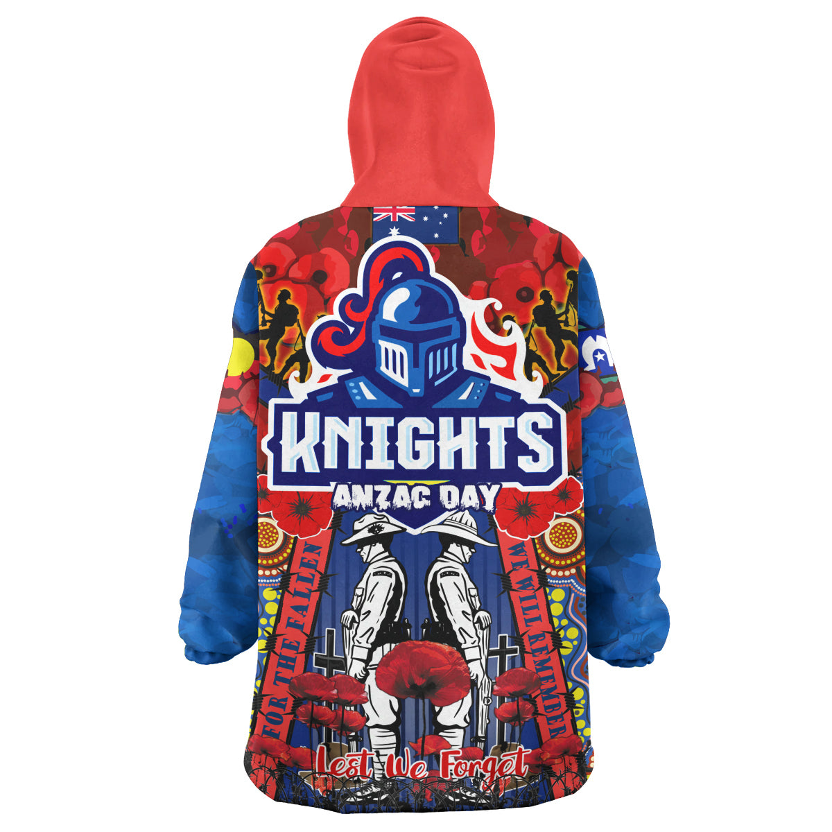 knights-rugby-anzac-snug-hoodie-remembrance-indigenous-newcastle-knights-with-poppy-flower-oodie-blanket