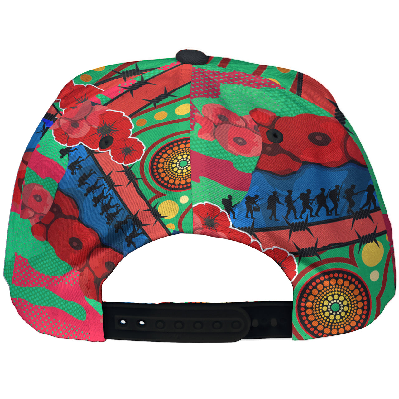 rabbitohs-aboriginal-anzac-day-custom-watercolour-rugby-cap-remembrance-indigenous-rabbitohs-with-poppy-flower