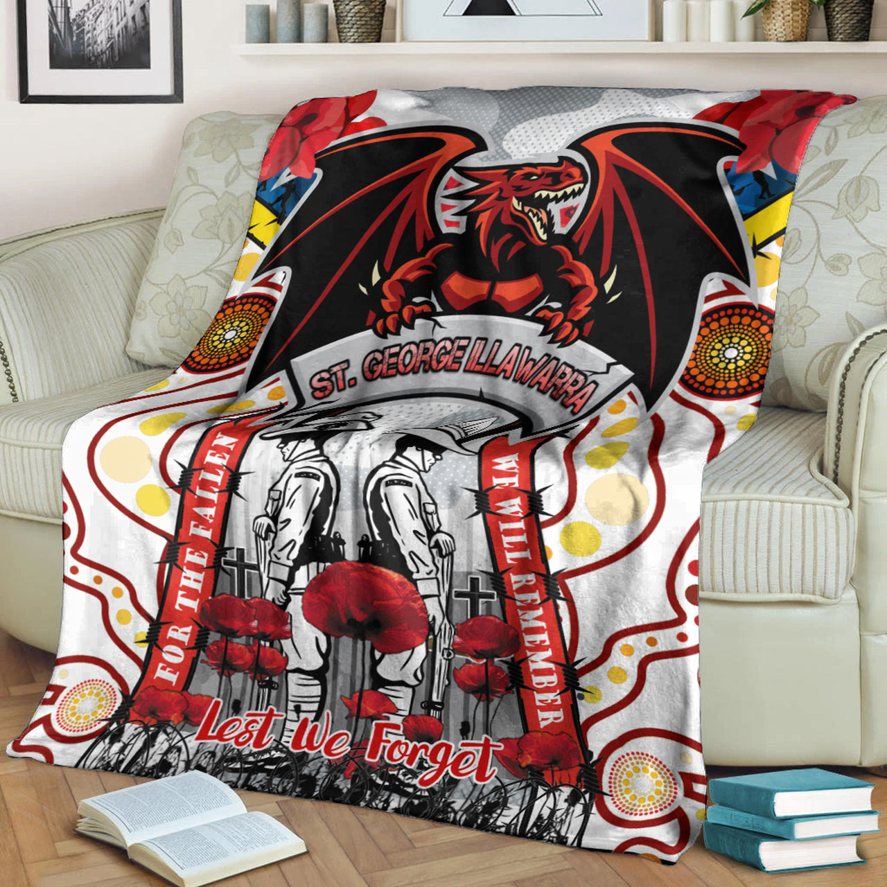 st-george-rugby-anzac-day-watercolour-custom-blanket-remembrance-dragons-with-poppy-flower