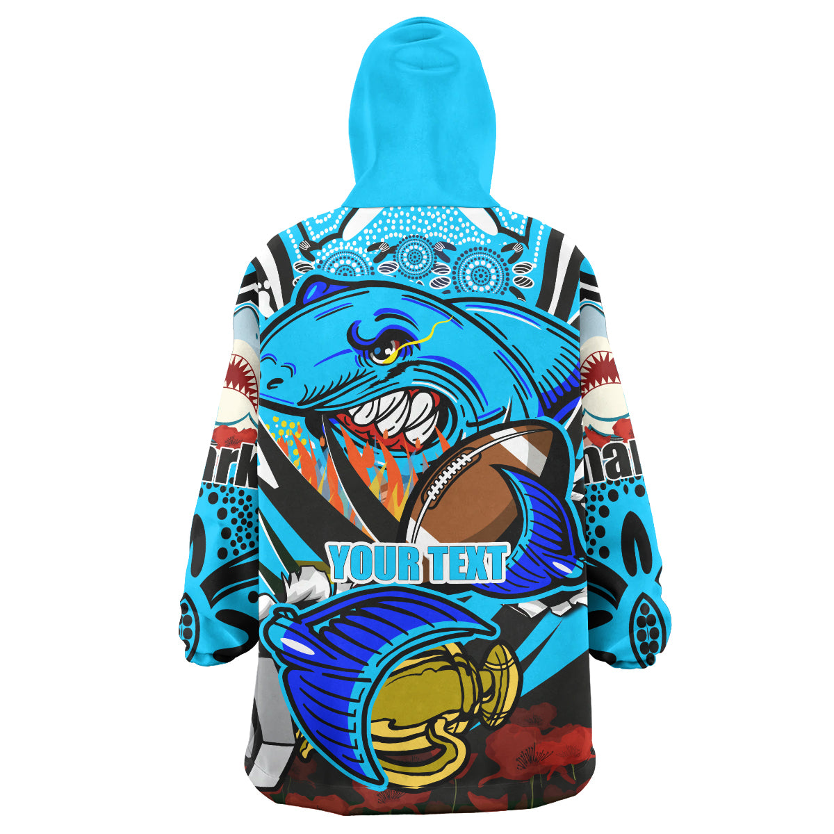 sharks-premierships-rugby-snug-hoodie-custom-go-sharkies-champion-claw-scratch-aboriginal-culture-oodie-blanket