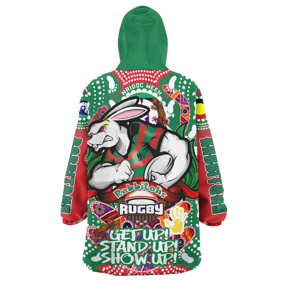 rabbitohs-rugby-naidoc-week-snug-hoodie-south-sydney-rabbitohs-with-aboriginal-and-torres-strait-islander-culture-oodie-blanket