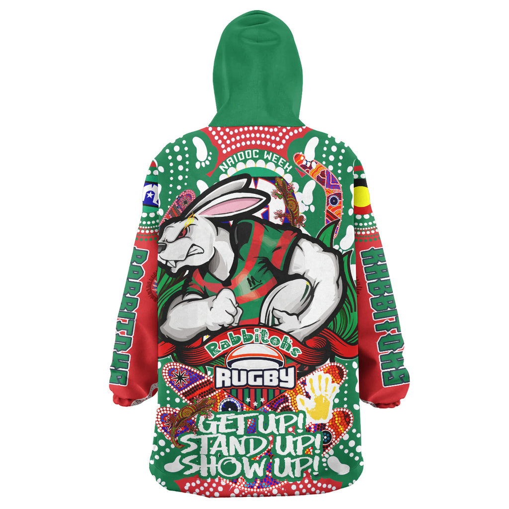 rabbitohs-rugby-naidoc-week-snug-hoodie-south-sydney-rabbitohs-with-aboriginal-and-torres-strait-islander-culture-oodie-blanket