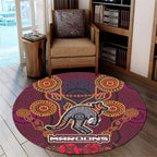 maroons-rugby-round-rug-aboriginal-anzac-day-kangaru-with-poppy-flower-patterns-round-rug
