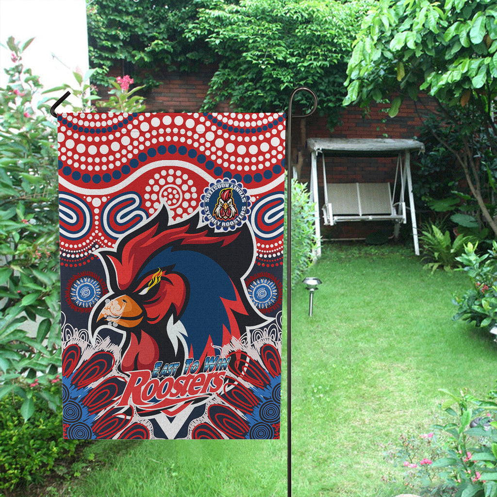 roosters-rugby-easts-to-win-flag-custom-indigenous-sydney-roosters-with-aboriginal-patterns-flag
