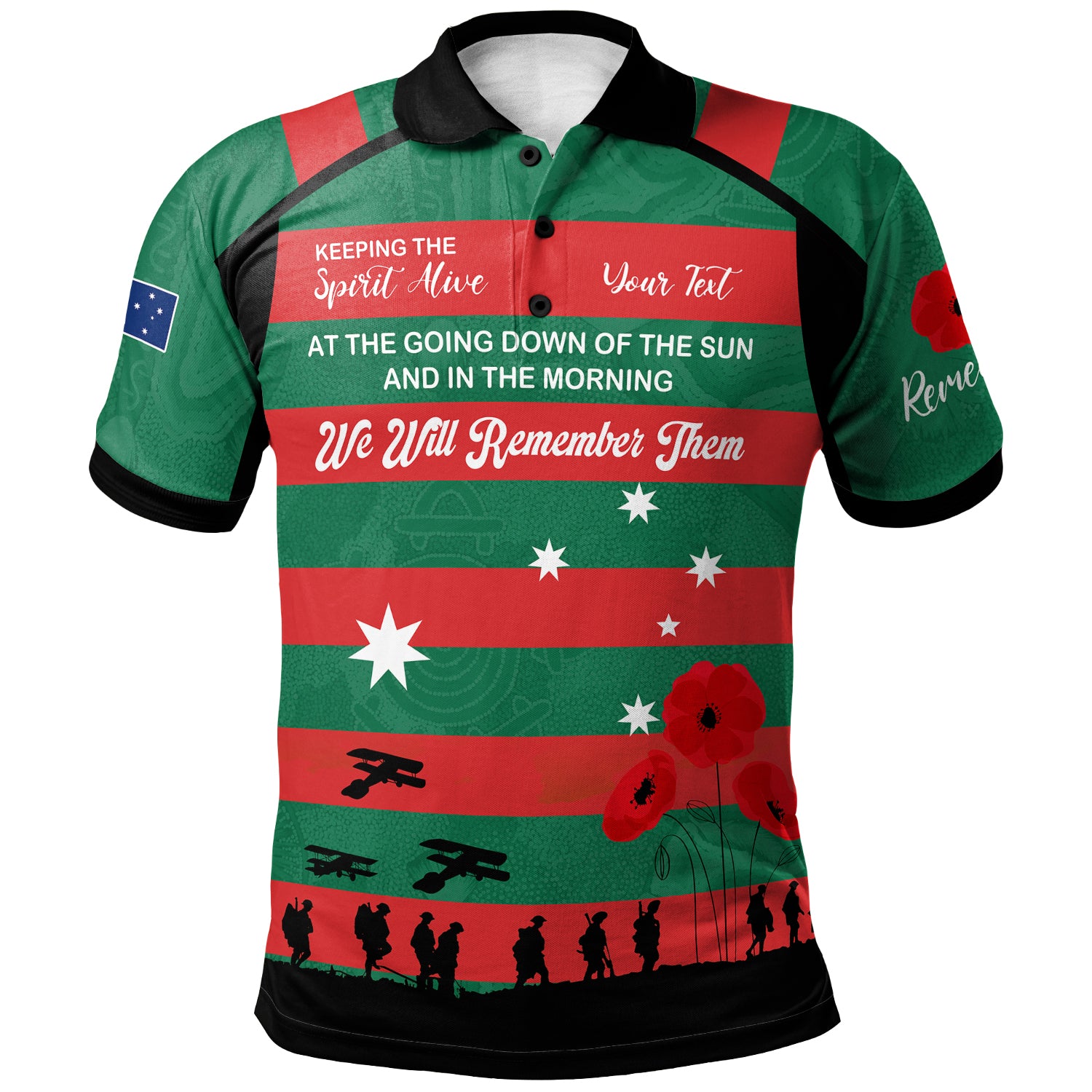 australia-south-sydney-anzac-custom-polo-shirt-keeping-the-spirit-alive-polo-shirt