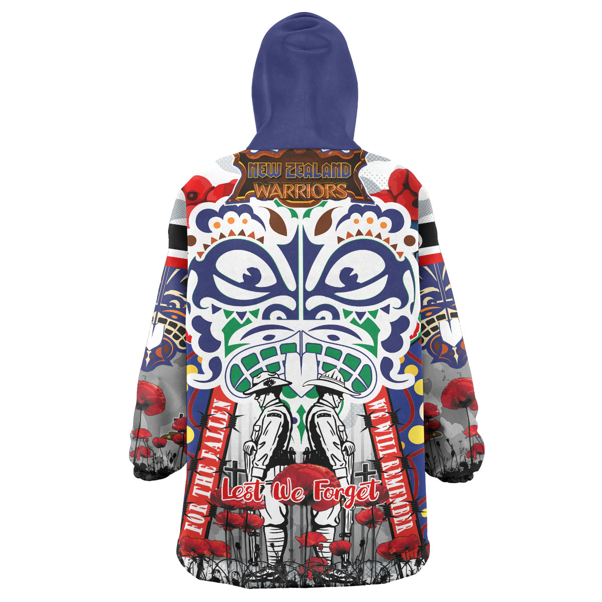 warriors-rugby-anzac-watercolor-custom-snug-hoodie-remembrance-new-zealand-warriors-with-maori-tino-rangatiratanga-flag-oodie-blanket