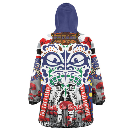 warriors-rugby-anzac-watercolor-custom-snug-hoodie-remembrance-new-zealand-warriors-with-maori-tino-rangatiratanga-flag-oodie-blanket