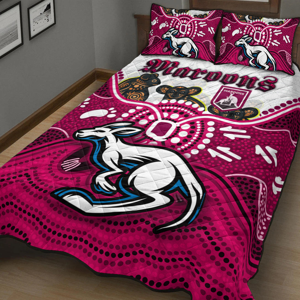 maroons-rugby-aboriginal-custom-quilt-bed-set-the-cane-toads-with-indigenous-koala