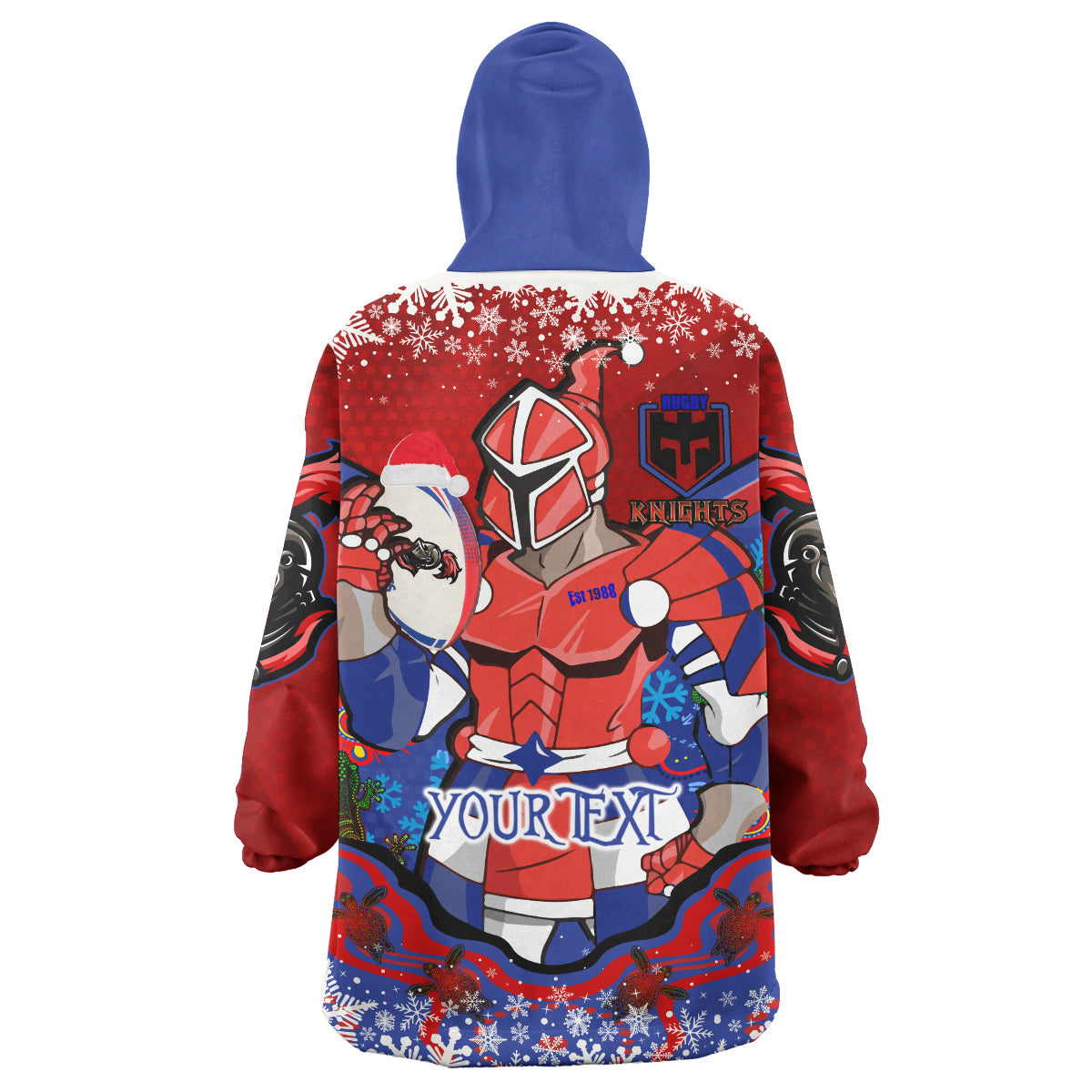 knights-rugby-christmas-snug-hoodie-custom-merry-christmas-newcastle-knights-indigenous-wearable-blanket-hoodie