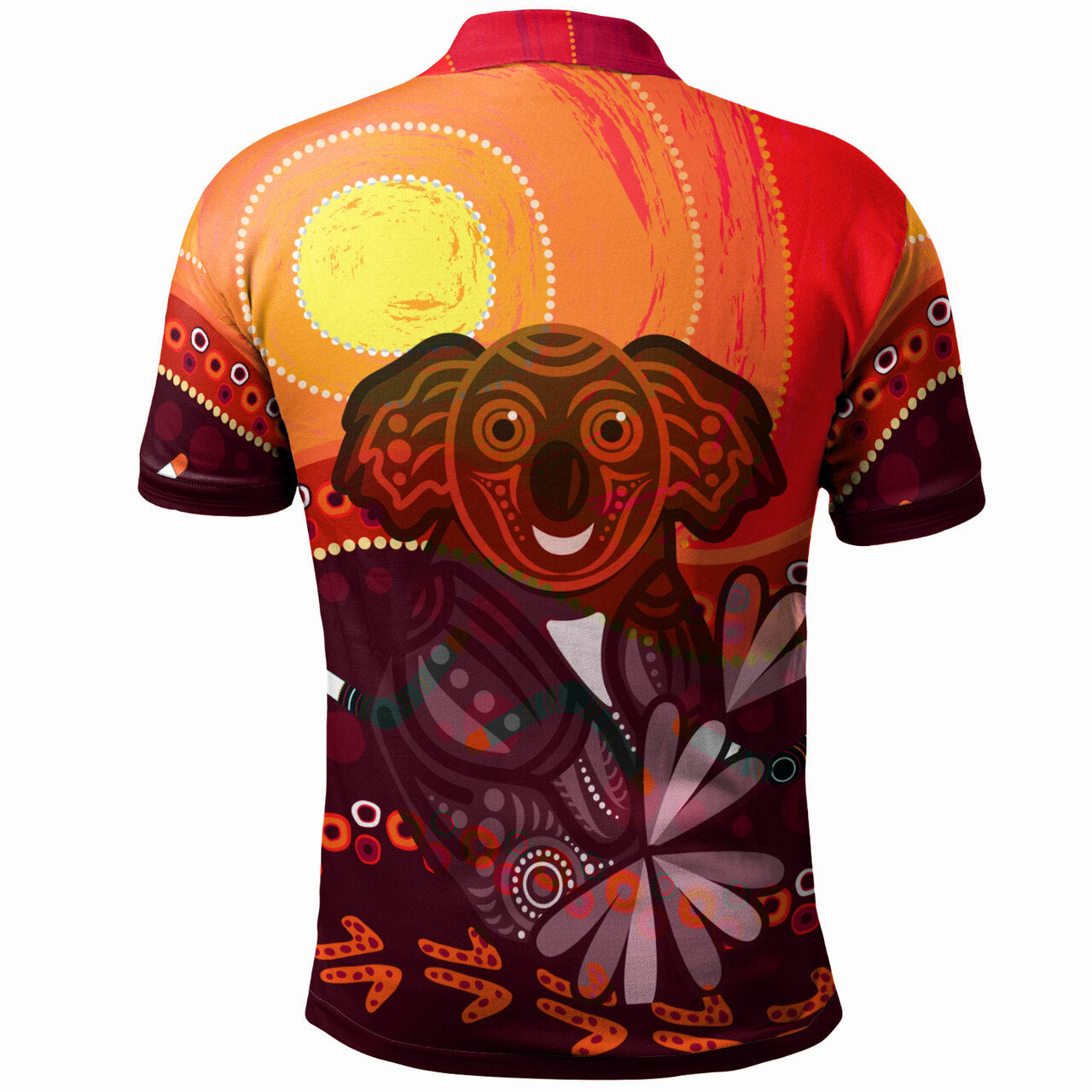 reds-rugby-custom-indigenous-polo-shirt-connection-to-the-sun-and-the-land