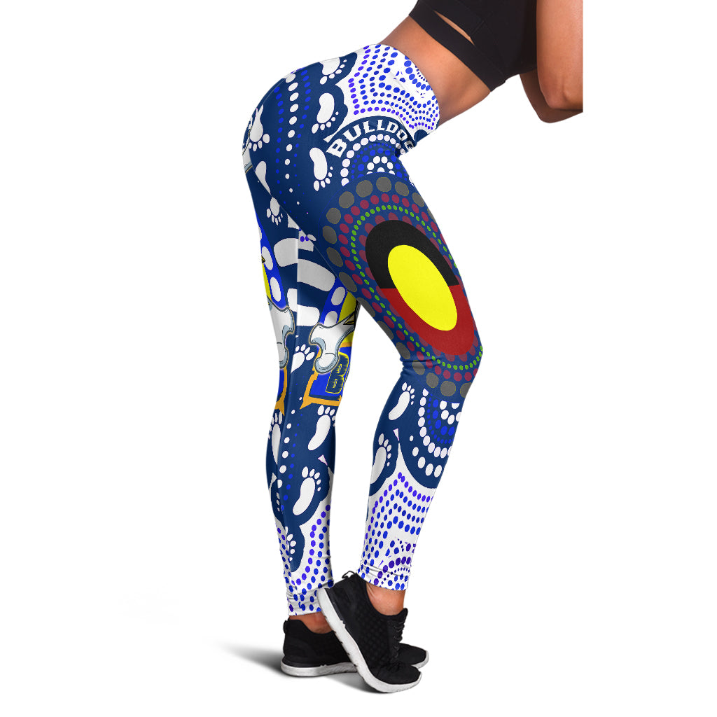 bulldogs-rugby-indigenous-leggings-custom-super-berries-with-aboriginal-flag-and-footprint-leggings