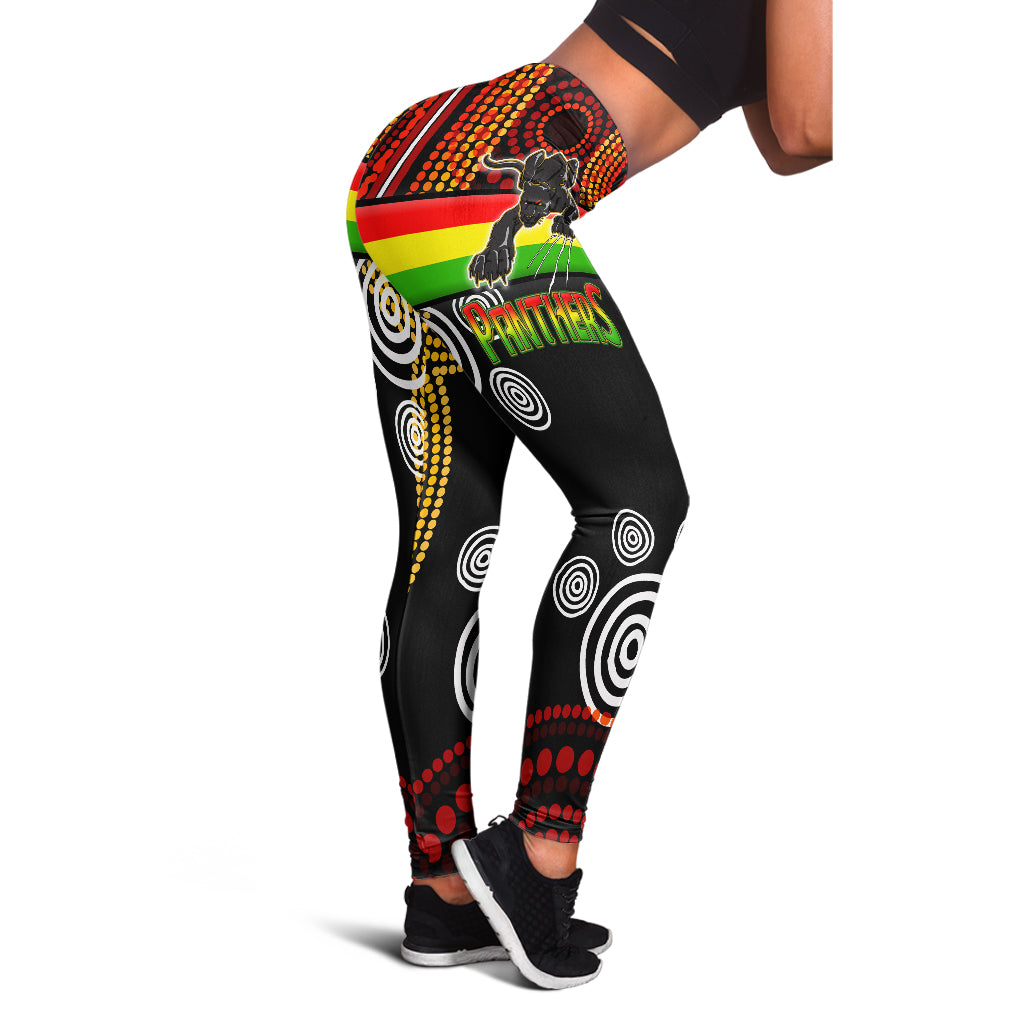 panthers-rugby-leggings-black-panther-with-aboriginal-contemporary-dot-painting-pattern-leggings