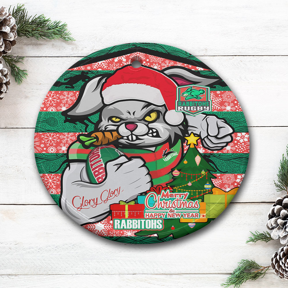 rabbitohs-christmas-rugby-ornament-merry-christmas-super-rabbitohs-with-rugby-ball-and-aboriginal-patterns-ornament