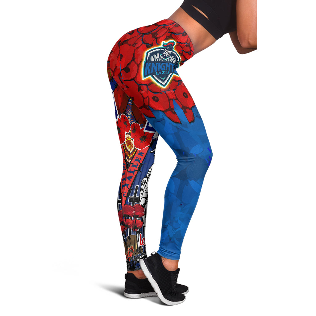 knights-rugby-anzac-watercolour-leggings-remembrance-indigenous-newcastle-knights-with-poppy-flower-leggings