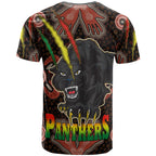 panthers-rugby-t-shirt-personalised-photo-panther-with-aboriginal-dot-design-background-t-shirt