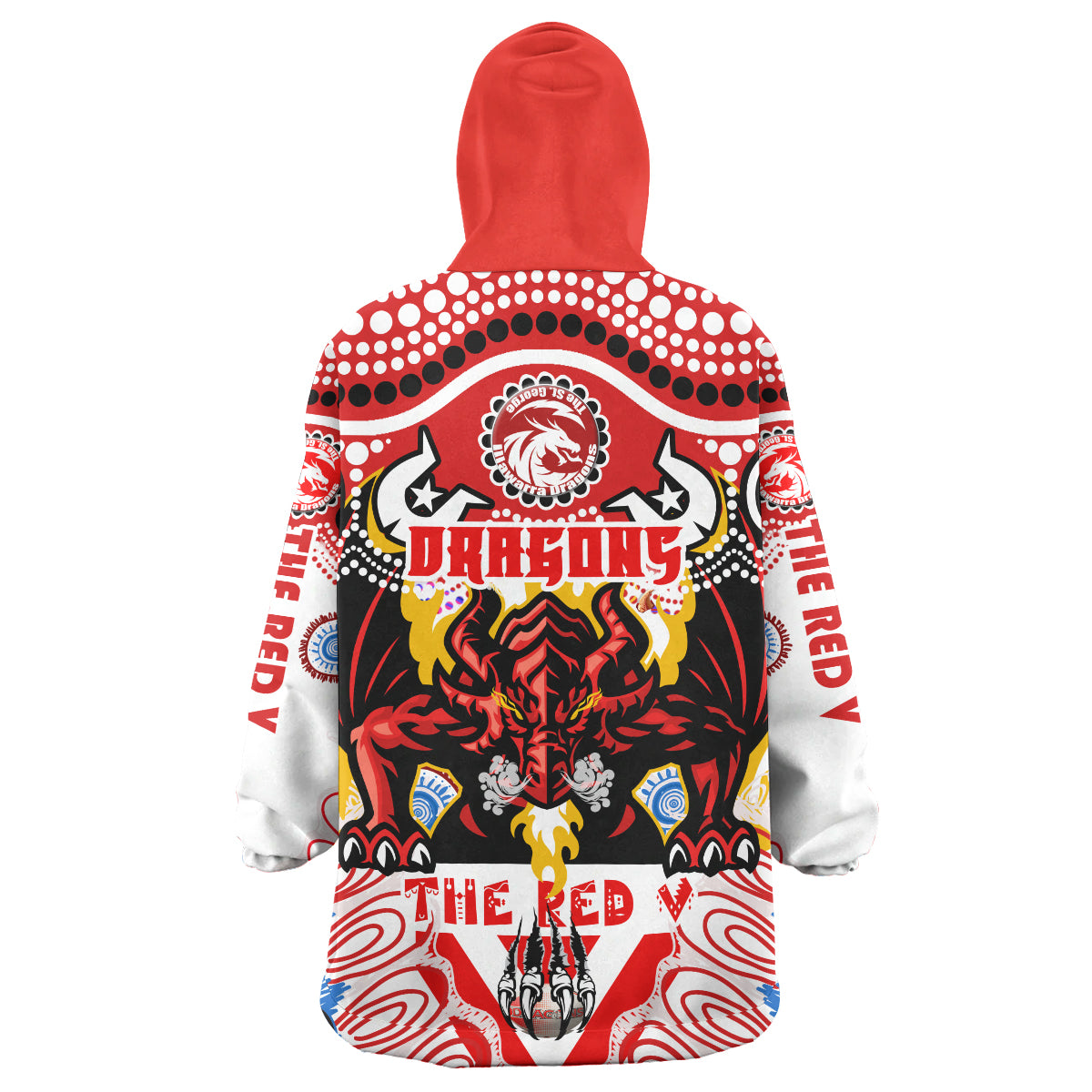 st-george-rugby-snug-hoodie-custom-the-red-v-with-aboriginal-and-torres-strait-islander-culture-oodie-blanket