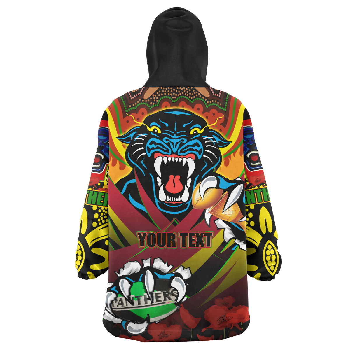 panthers-premierships-rugby-snug-hoodie-custom-go-panthers-champion-claw-scratch-aboriginal-culture-oodie-blanket