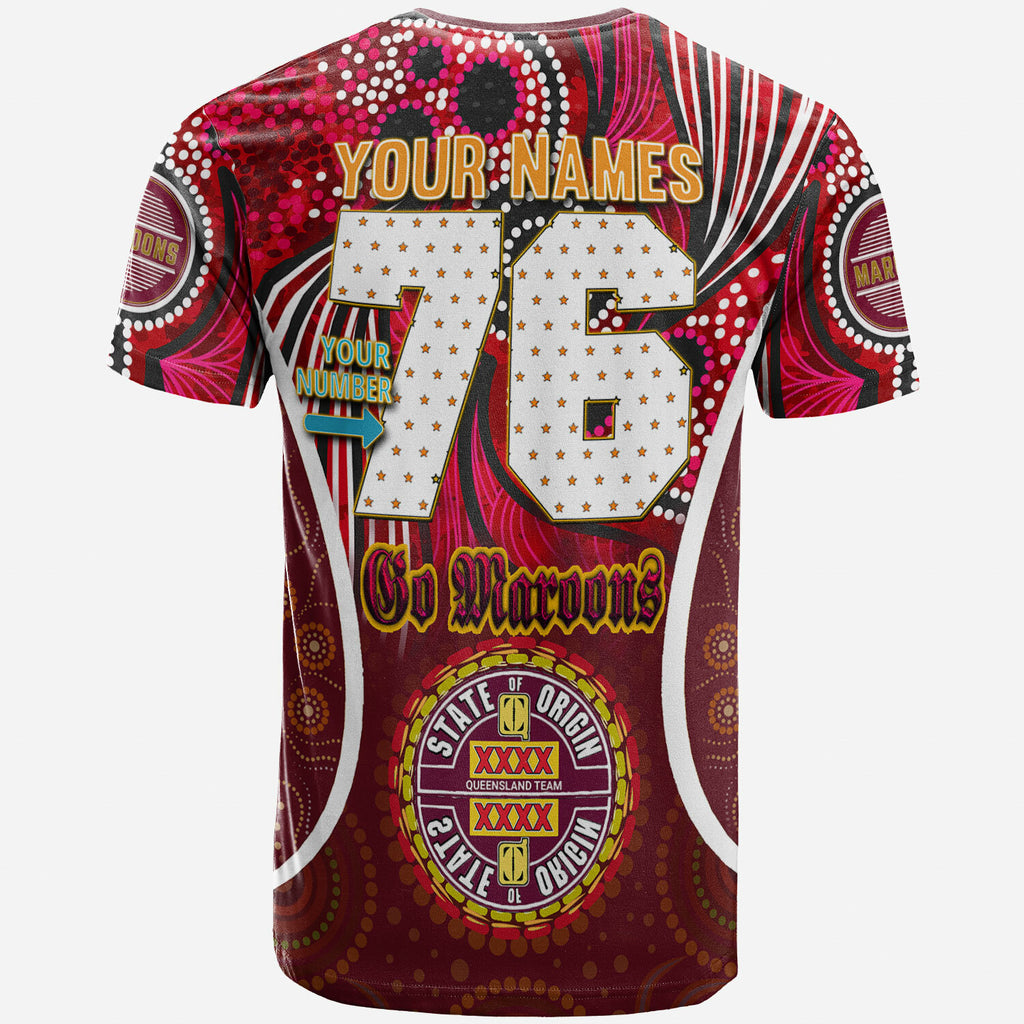 queensland-rugby-league-team-t-shirt-custom-qld-maroons-cane-toads-with-aboriginal-art-personalised-player-and-number-t-shirt
