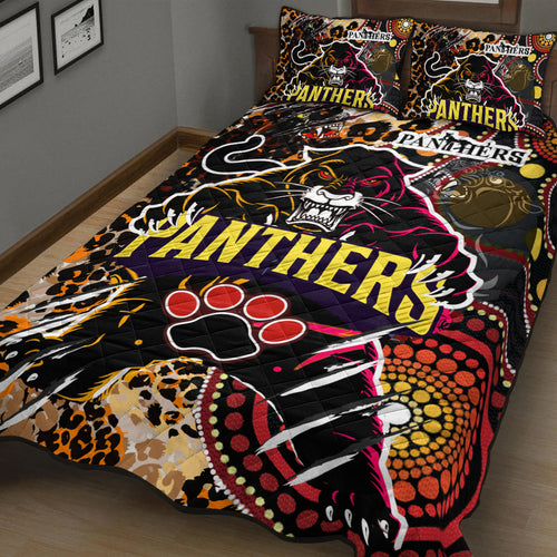 panthers-rugby-league-football-club-quilt-bed-set-the-indigenous-wild-black-panthers-scratch-style