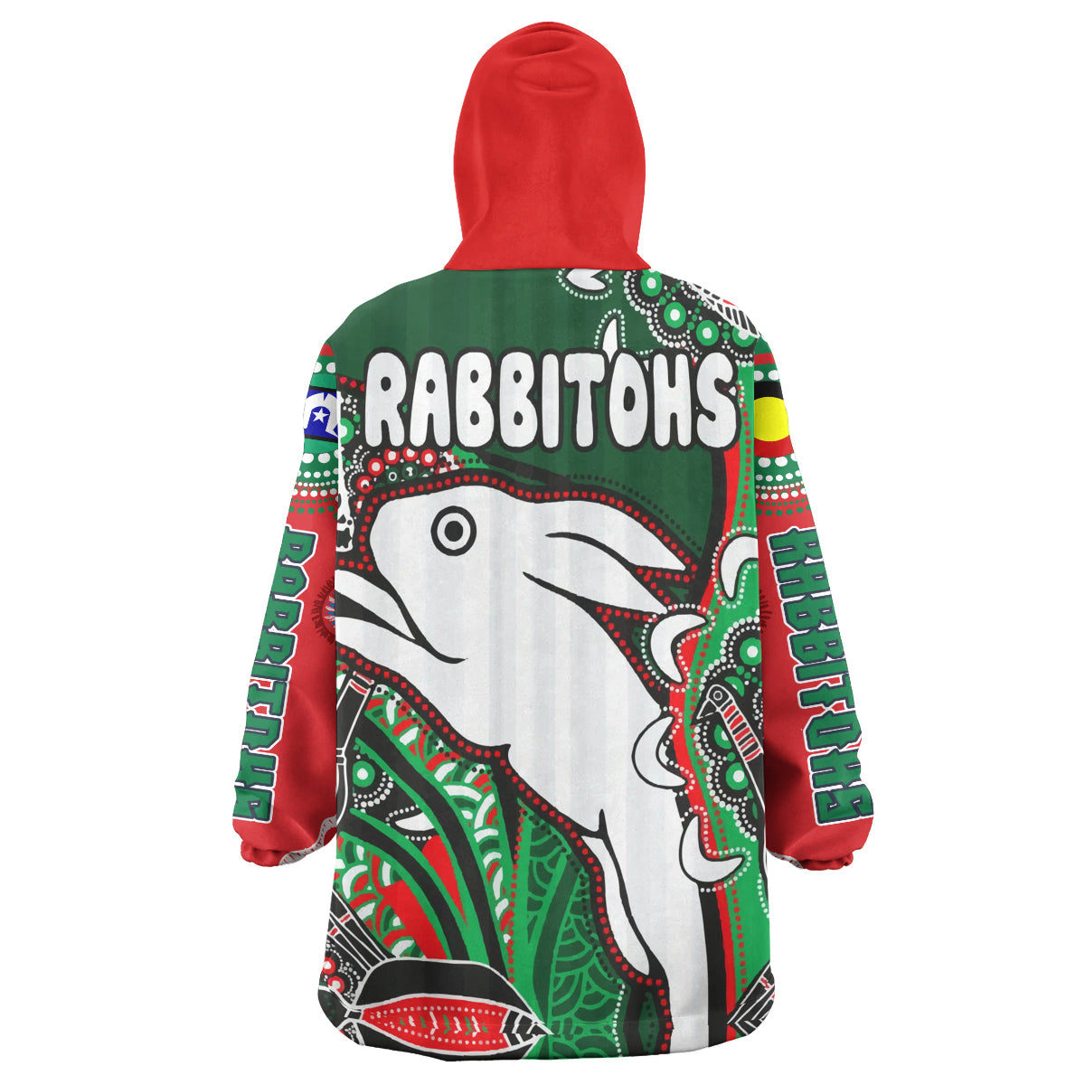 south-sydney-rabbitohs-rugby-snug-hoodie-indigenous-dreaming-rabbitohs-oodie-blanket