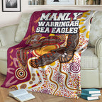 sea-eagles-aboriginal-rugby-blanket-double-sea-eagles-with-tribal-sun-and-footprints