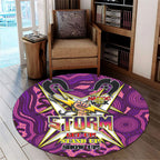 storm-rugby-round-rug-naidoc-week-storm-hand-thunder-with-aboriginal-pattern-get-up-stand-up-show-up-round-rug