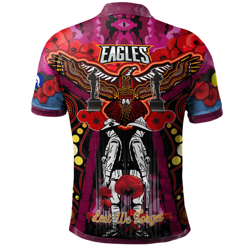eagles-aboriginal-rugby-anzac-day-custom-polo-shirt-remembrance-sea-eagles-with-poppy-flower-watercolour-style