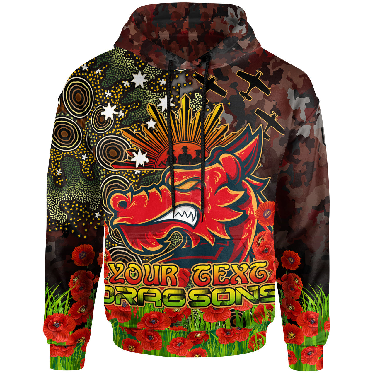 stgeorge-rugby-hoodie-custom-anzac-dragons-with-remembrance-poppy-and-indigenous-patterns-hoodie-1