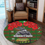 rabbitohs-rugby-round-rug-aboriginal-south-sydney-rabbitohs-anzac-let-we-forget-with-poppy-flower-round-rug